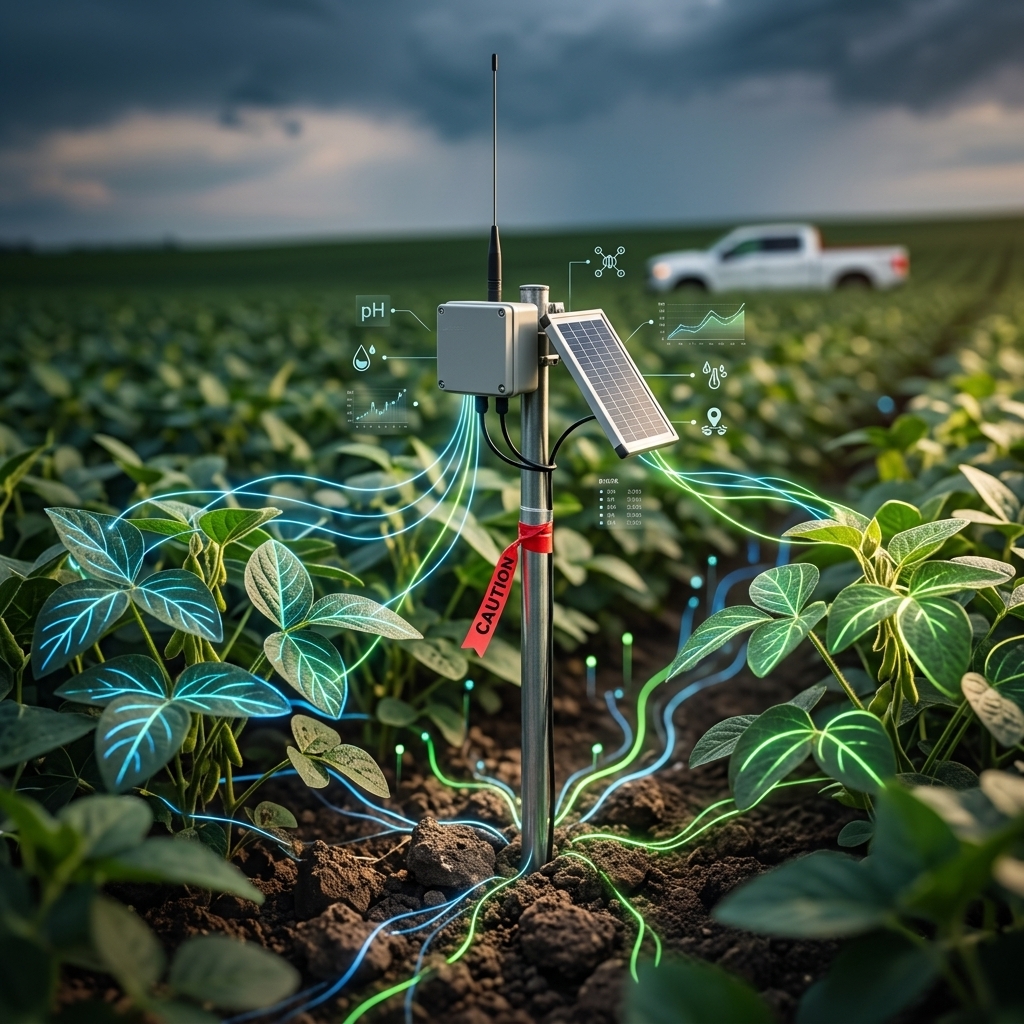 Sensor inteligente en cultivo conectado a la nube